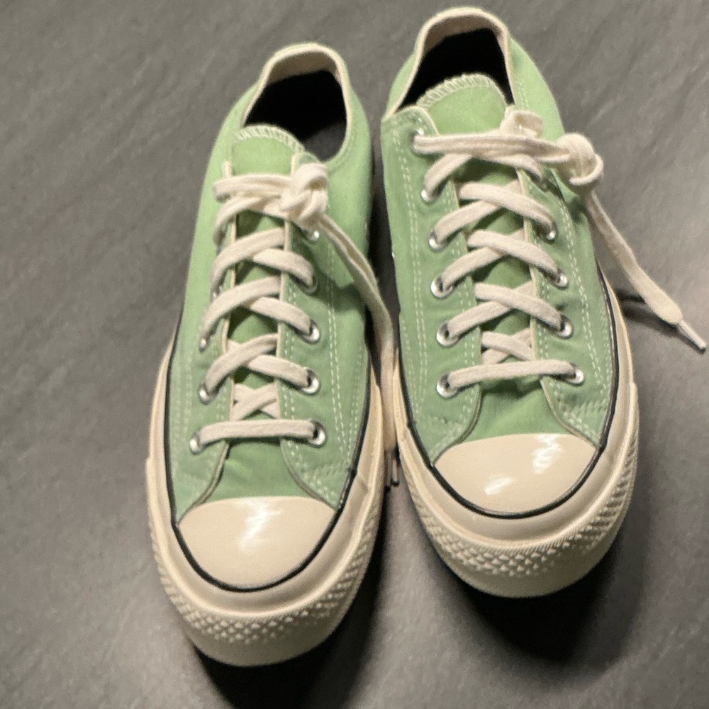 Stylish Mint Green Canvas Sneakers
